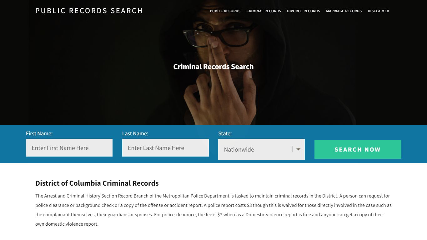 District of Columbia Criminal Records